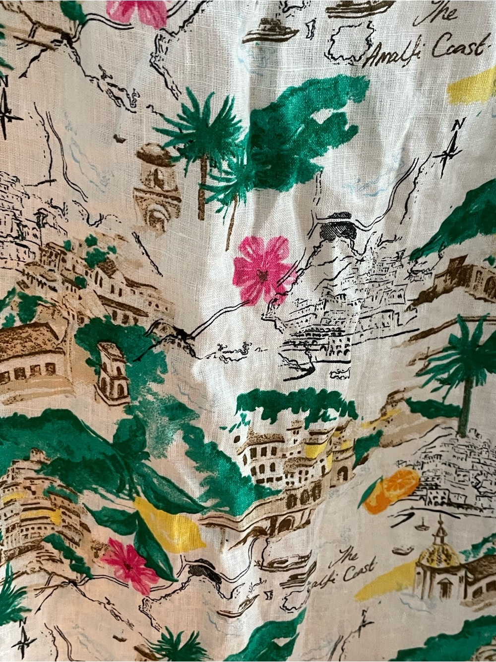 Cynthia Rowley Amalfi Coast Linen Crop Button Down Shirt Size 2X - Picture 3 of 6